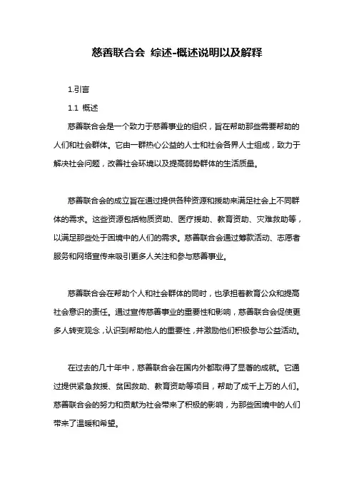 慈善联合会 综述-概述说明以及解释