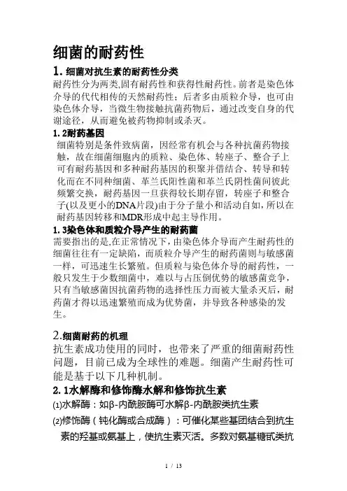 《抗生素耐药性》word版参考模板