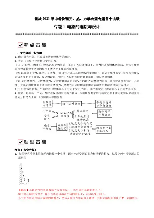 专题3  力学作图专题-备战2021年中考物理典型专题各个击破(光、热、力学专题)(解析版)