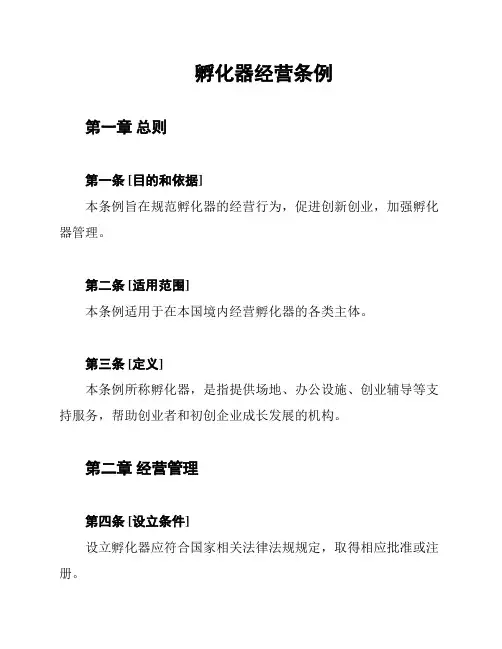 孵化器经营条例