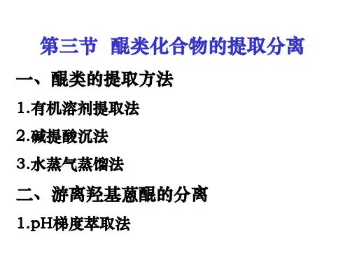 醌类化合物的提取分离