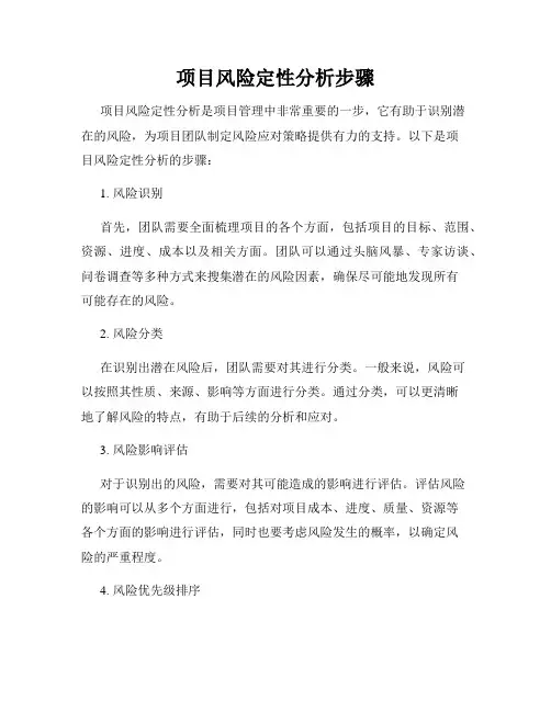 项目风险定性分析步骤
