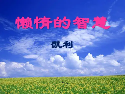 《懒惰的智慧》PPT课件