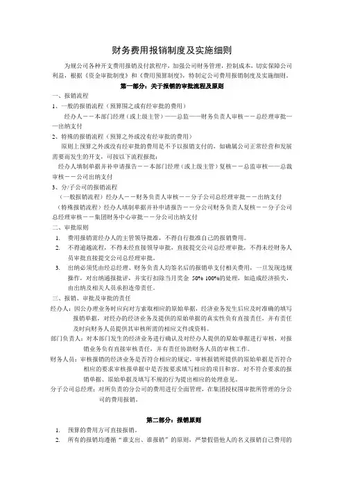 财务费用报销制度与审批流程图
