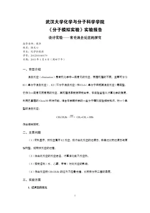 武汉大学分子模拟实验设计实验