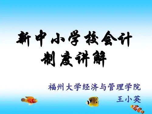 新中小学校会计制度讲解