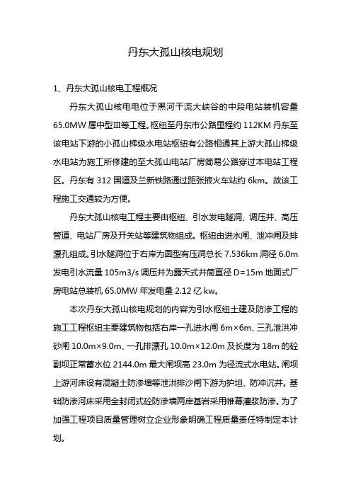 丹东大孤山核电规划