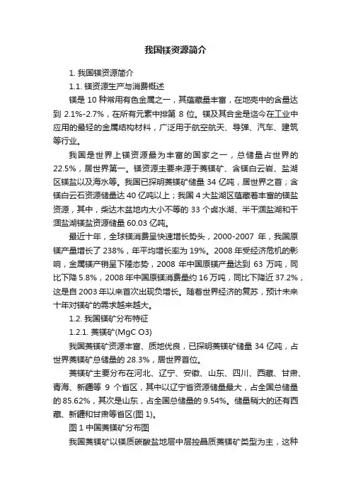 我国镁资源简介