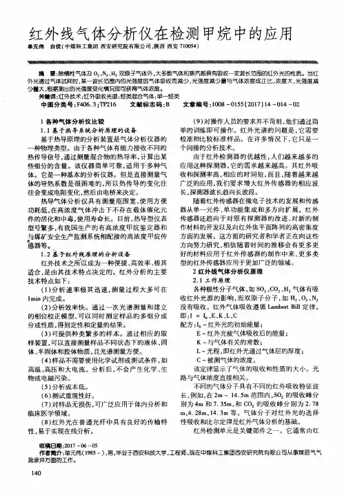 红外线气体分析仪在检测甲烷中的应用