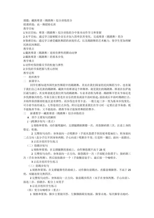 课题：藏族堆谐(踢踏舞)综合训2