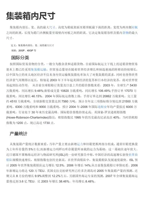 集装箱内常见规格尺寸表