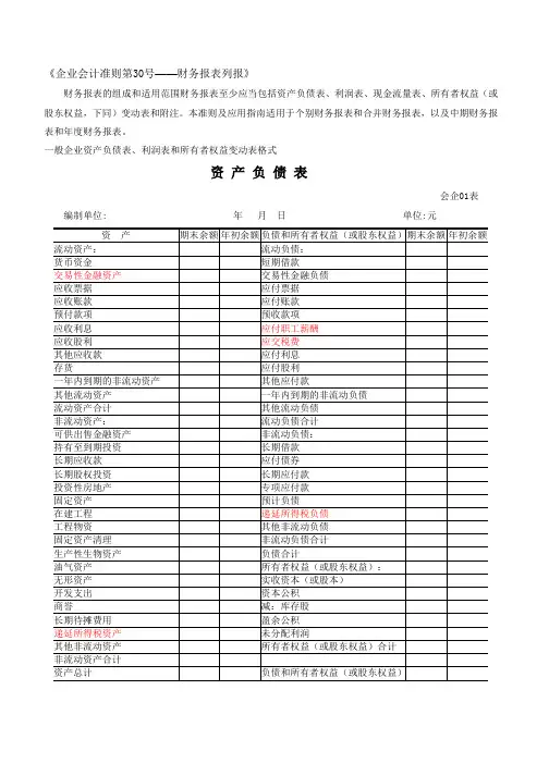 184编号财务报表标准格式_完整版