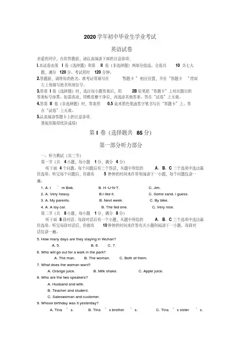 2020年中考英语试题(含解析答案)(5)