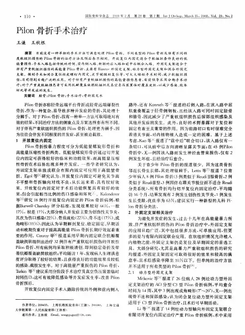 Pilon骨折手术治疗