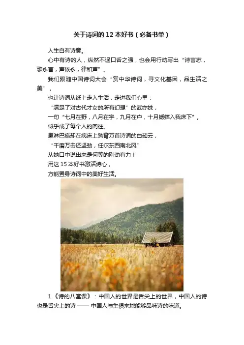 关于诗词的12本好书（必备书单）