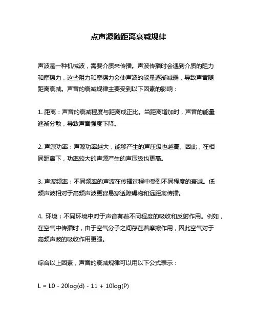 点声源随距离衰减规律