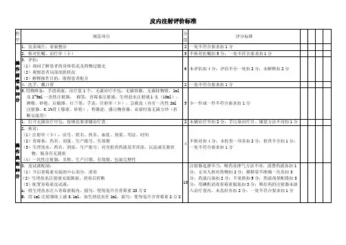 皮内注射评分标准