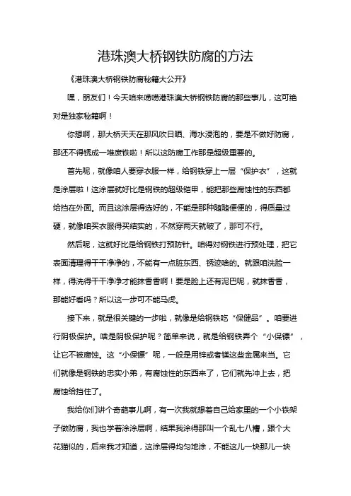 港珠澳大桥钢铁防腐的方法