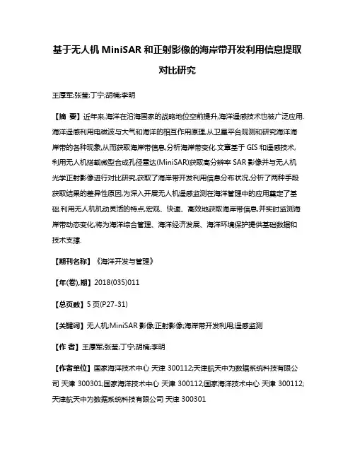 基于无人机MiniSAR和正射影像的海岸带开发利用信息提取对比研究