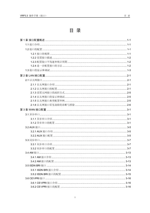 VRP3.3 操作手册 03_接口