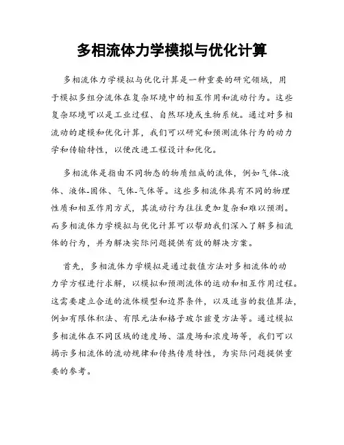 多相流体力学模拟与优化计算