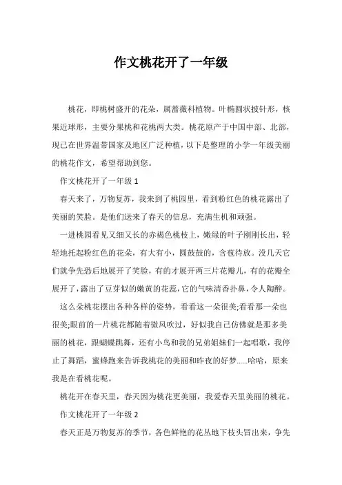 (一年级)作文桃花开了一年级