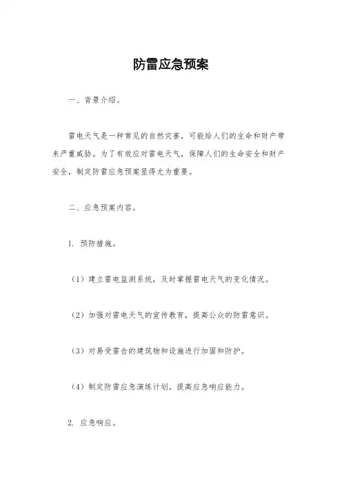 防雷应急预案