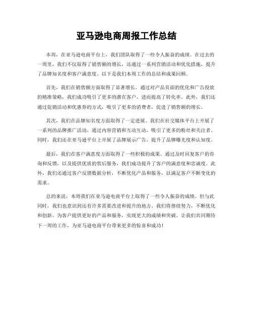 亚马逊电商周报工作总结