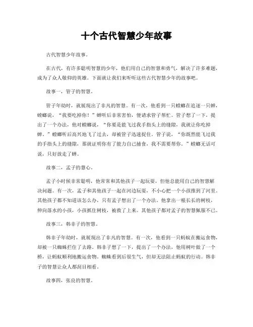十个古代智慧少年故事