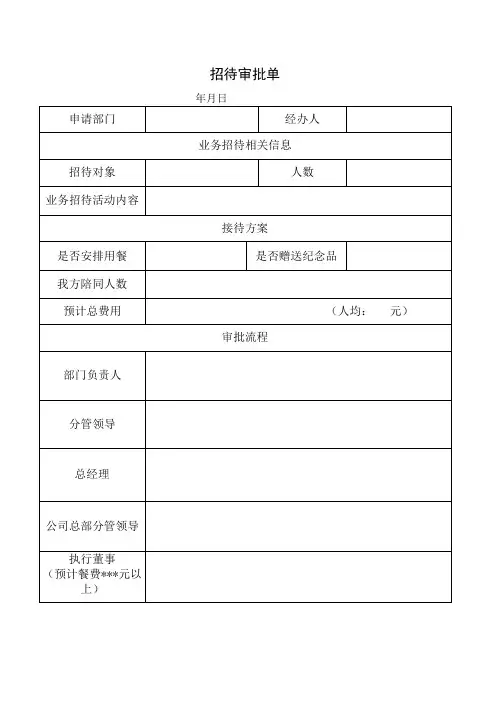 招待审批单模板