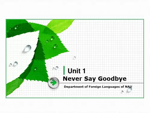 大学英语-Unit-1-Never-Say-GoodbyePPT课件