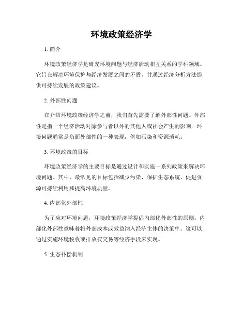 环境政策经济学