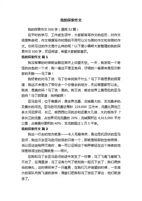 我的探索作文