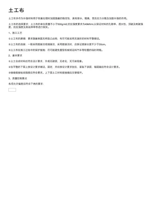 土工布——精选推荐