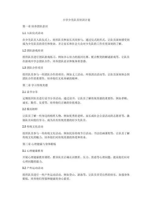 小学少先队员培训计划