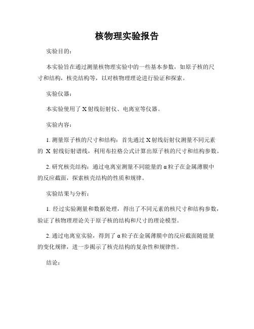 核物理实验报告