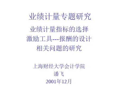 上海财经大学会计学院潘飞-业绩计量专题研究