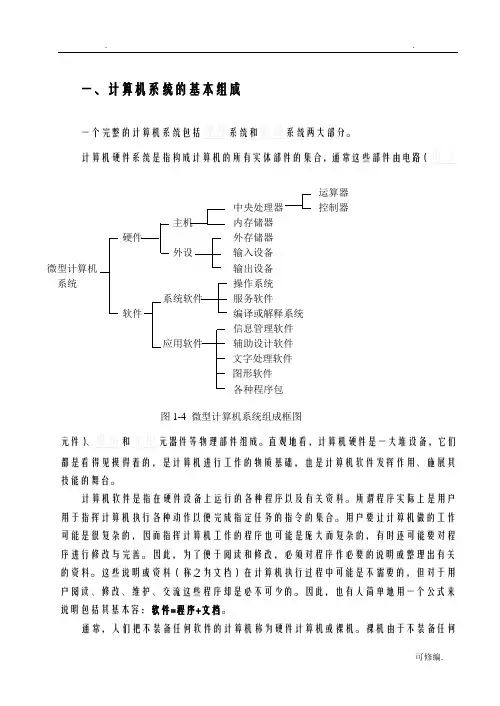 计算机系统的基本组成