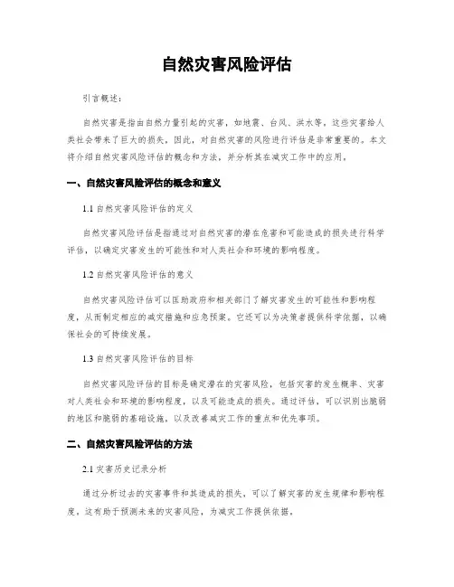 自然灾害风险评估
