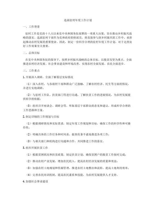 选派驻村年度工作计划