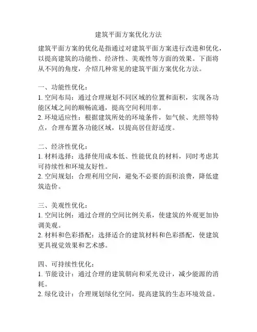 建筑平面方案优化方法
