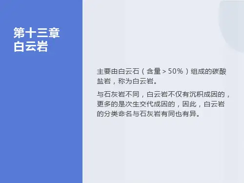 教学课件：第十三章白云岩概述