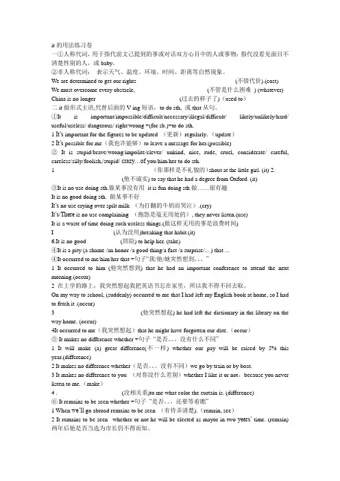 it的用法练习