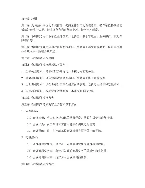 合规绩效考核管理制度范本