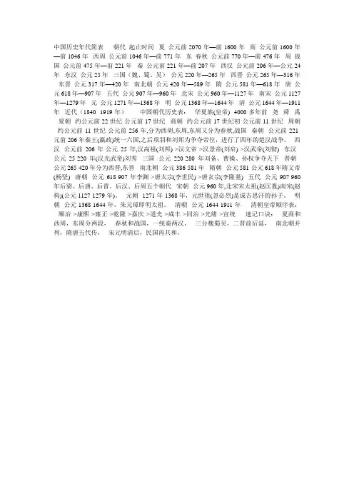 朝代表