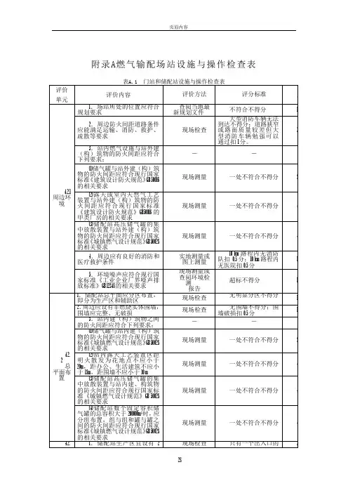 燃气系统运行安全评价标准