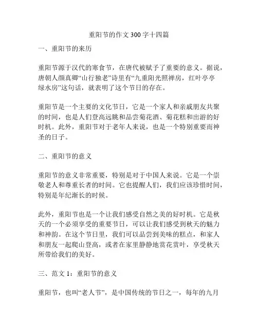 重阳节的作文300字十四篇