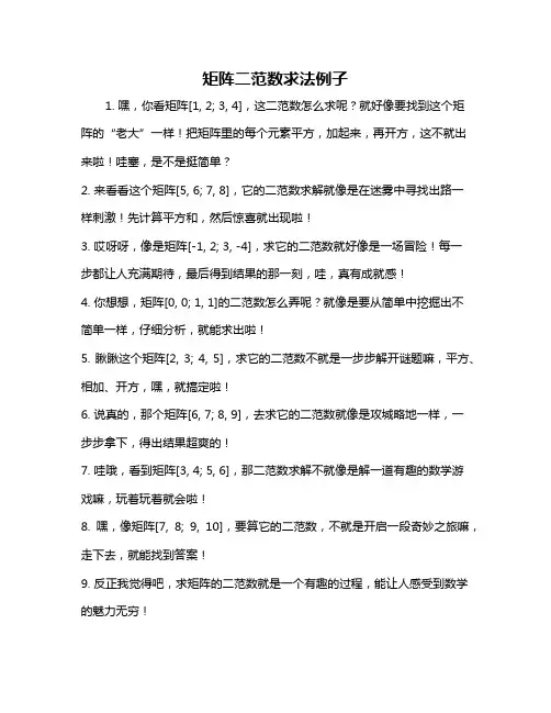 矩阵二范数求法例子