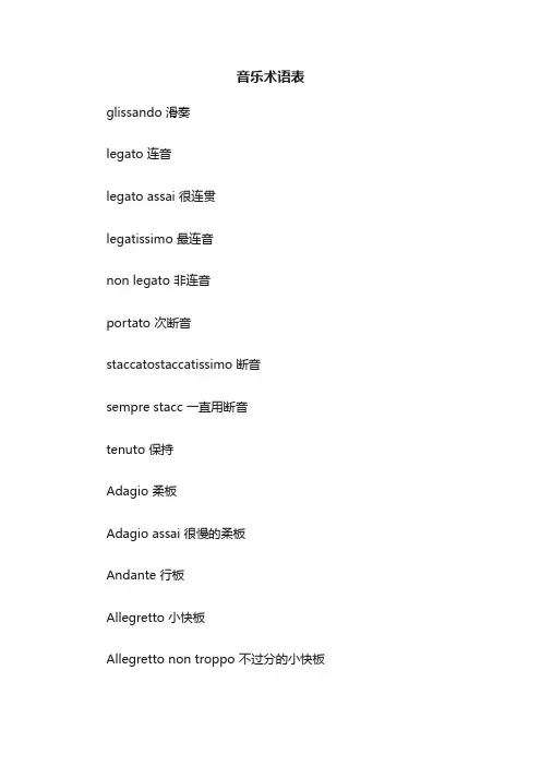 音乐术语表