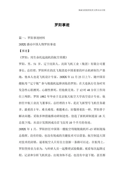 罗阳事迹